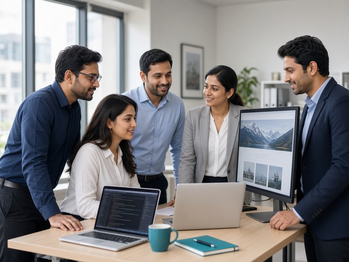 Argenius team collaborating on a product in the Delhi office