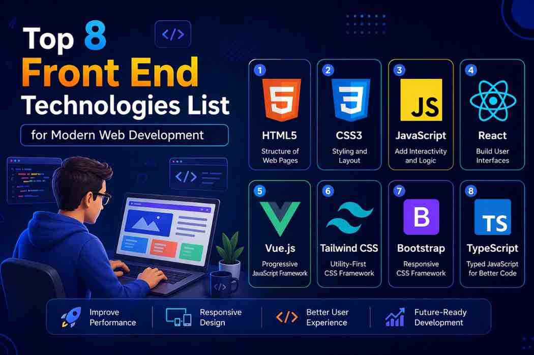 Top 8 Front End Technologies List for Modern Web Development