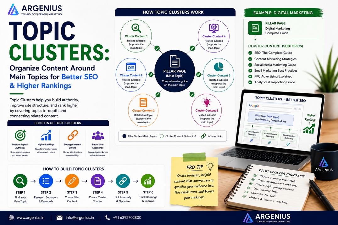 Topic Clusters: Organize Content Around Main Topics for Better SEO & Higher Rankings